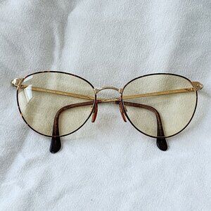 Giorgio Armani Eyeglasses‎ Frame Only Brown Gold Round Italy 217 759 54-17-135